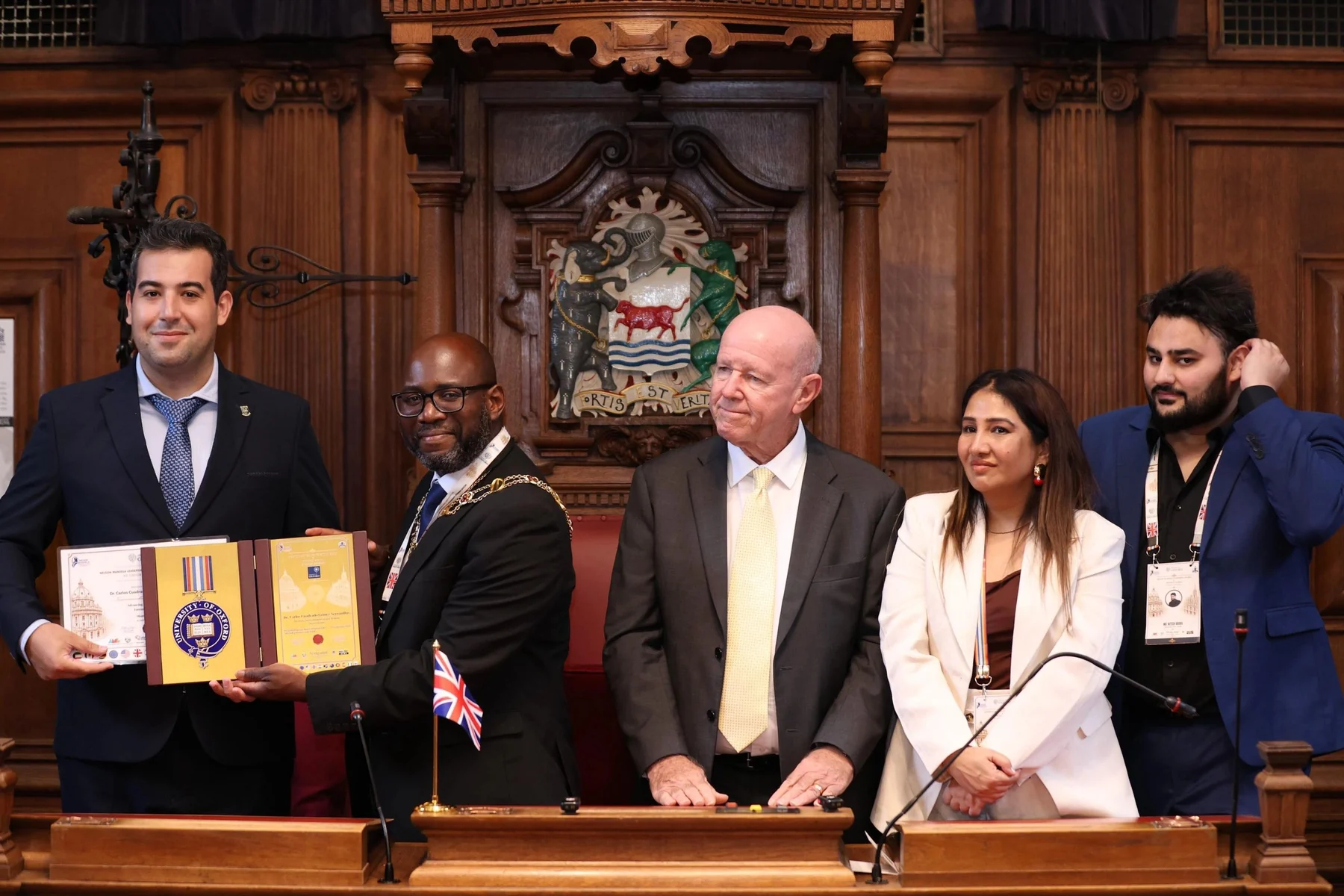 Carlos Cuadrado durante la ceremonia del Premio Nelson Mandela en Oxford Town Hall