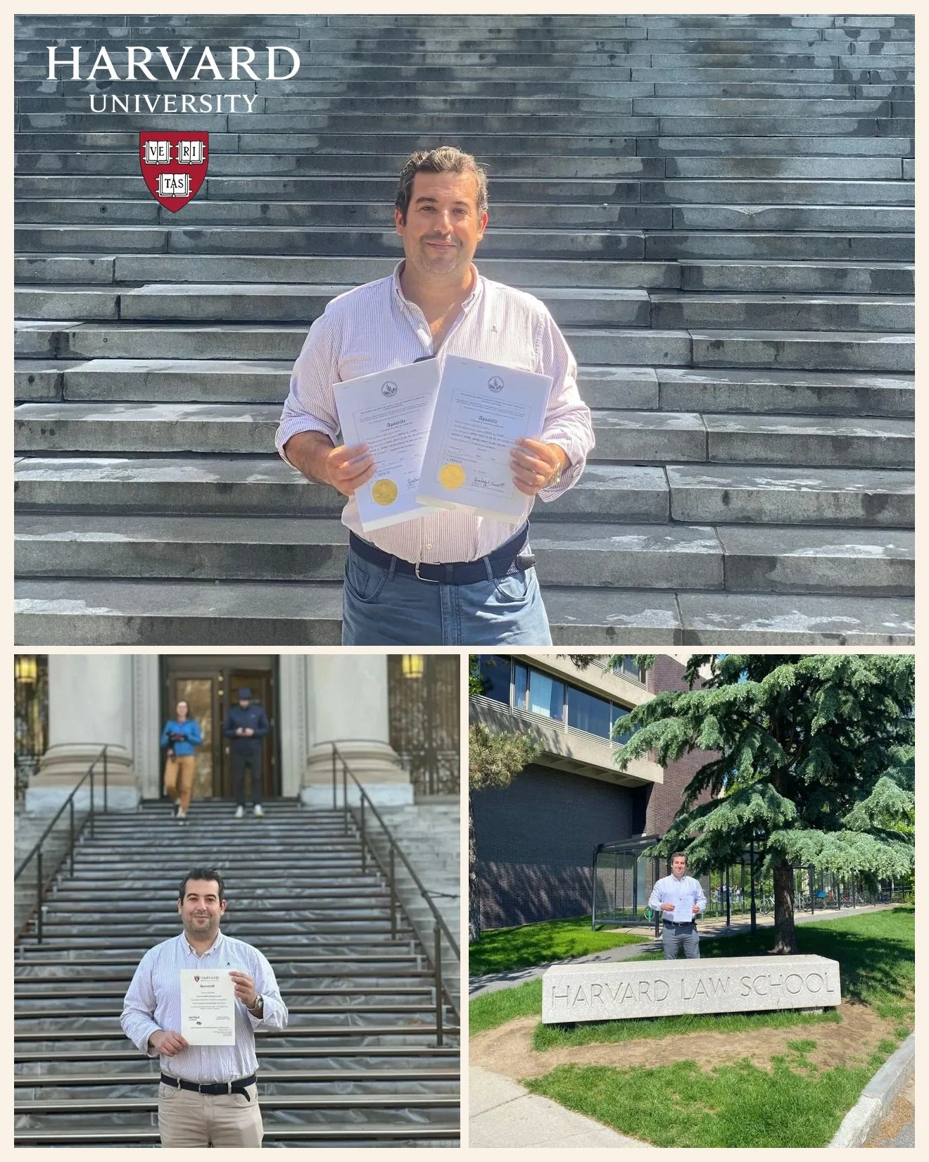 Fotografías de Carlos Cuadrado durante su formación en Harvard